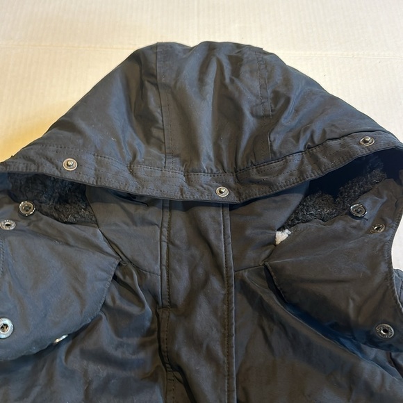 Hollister California 1922 black puffer jacket bungee waist front pockets zipper - Picture 12 of 13